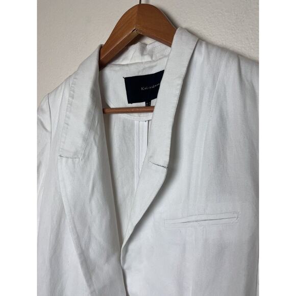 Kai-aakmann Women’s Sz Medium White Cotton Flax Blazer Jacket - Picture 5 of 8